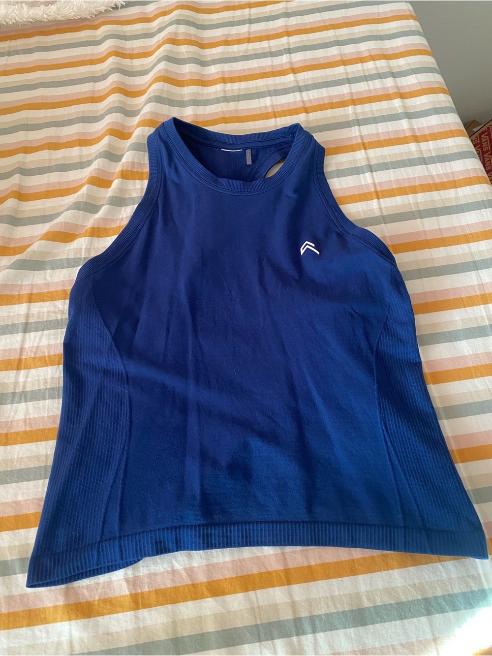 GO TO SEAMLESS FITTED MID TANK TOP- Vintage Navy -M